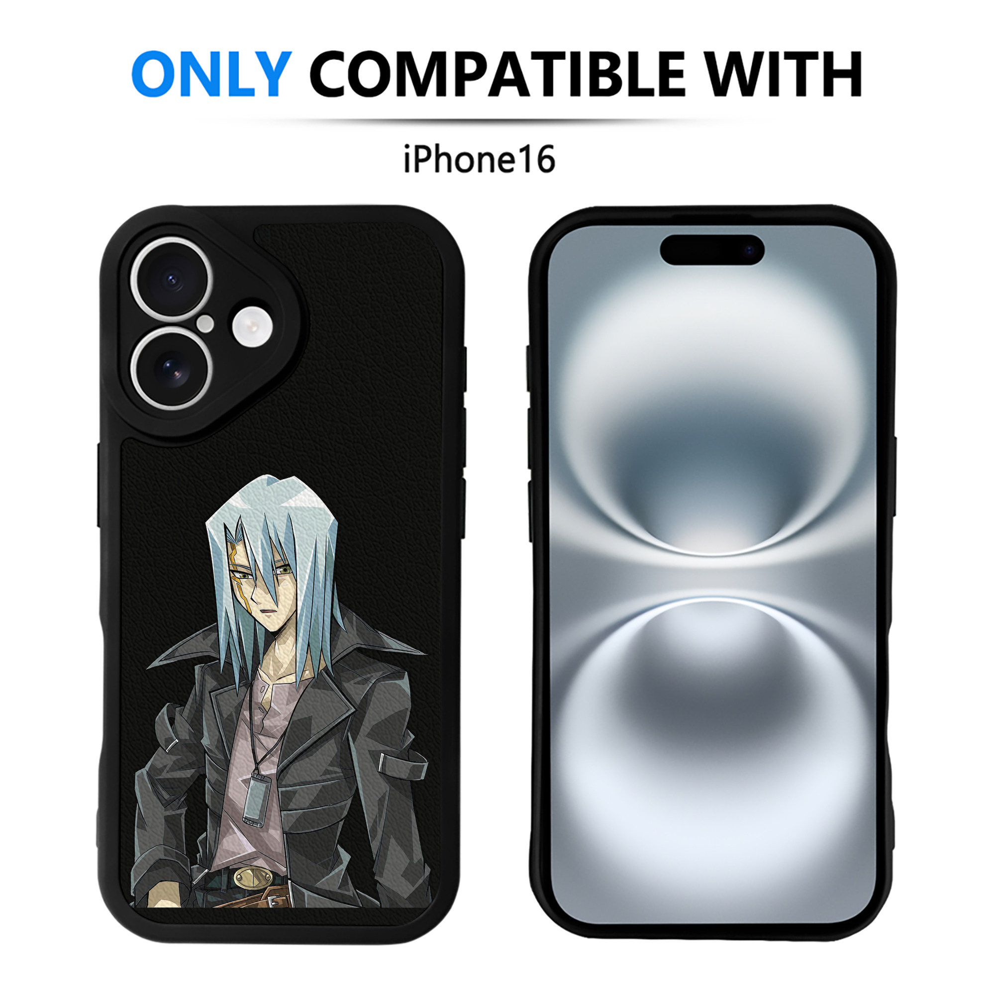 （画像用） 遊☆戯☆王 Yu-Gi-Oh! 【iPhone 16シリーズ対応】シリコンスマホケース（レザー調） 材質：シリコン